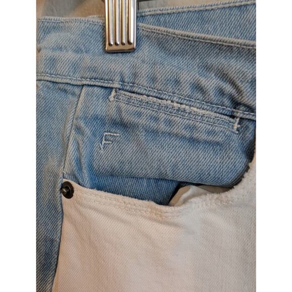 FRAME DENIM White Colorblock‎ Le High Straight Leg Cropped Jeans Women’s Size 29 - Picture 4 of 11